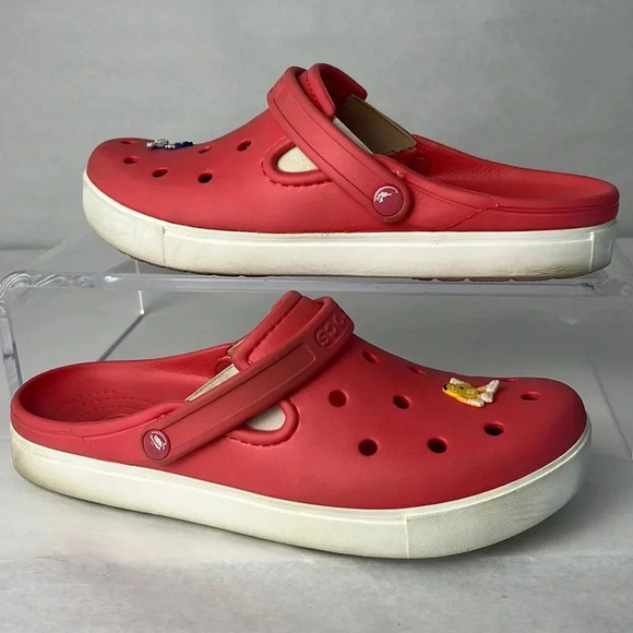 Crocs Unisex Citilane Slip-On Clogs Coral/White Size M9 W11 - Picture 3 of 15